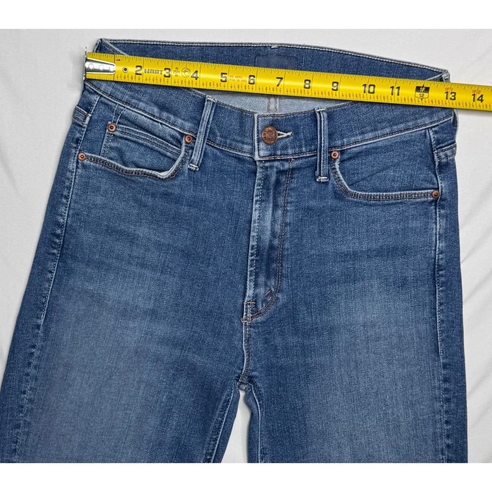 Mother The Mid Rise Dazzler Ankle Fray Jeans This Time Next Year Blue Size 26 - Picture 7 of 7
